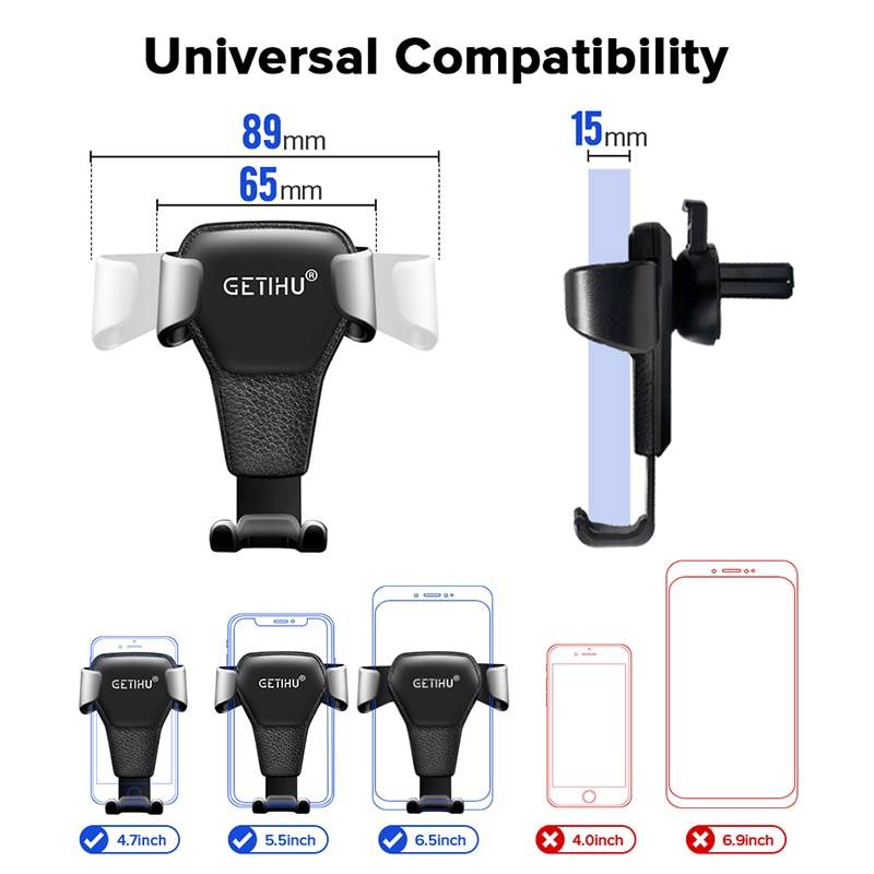 Gravity Car Phone Holder Car Organizers Color : Black With Logo|White With Logo 