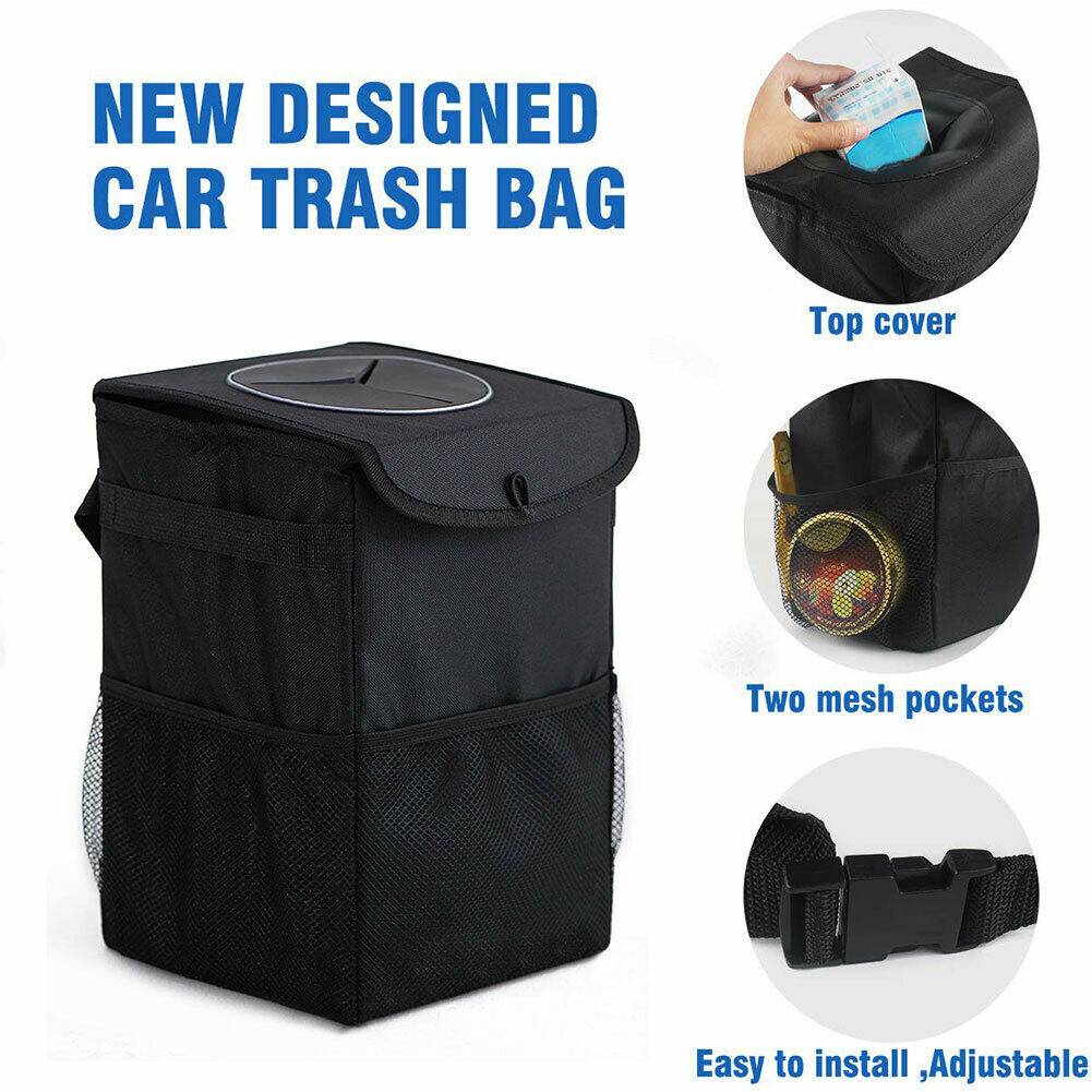 2020 New Hot Fashion Car Seat Back Waterproof Dust Bin Storage Bucket Trash Garbage Bag Foldable AU