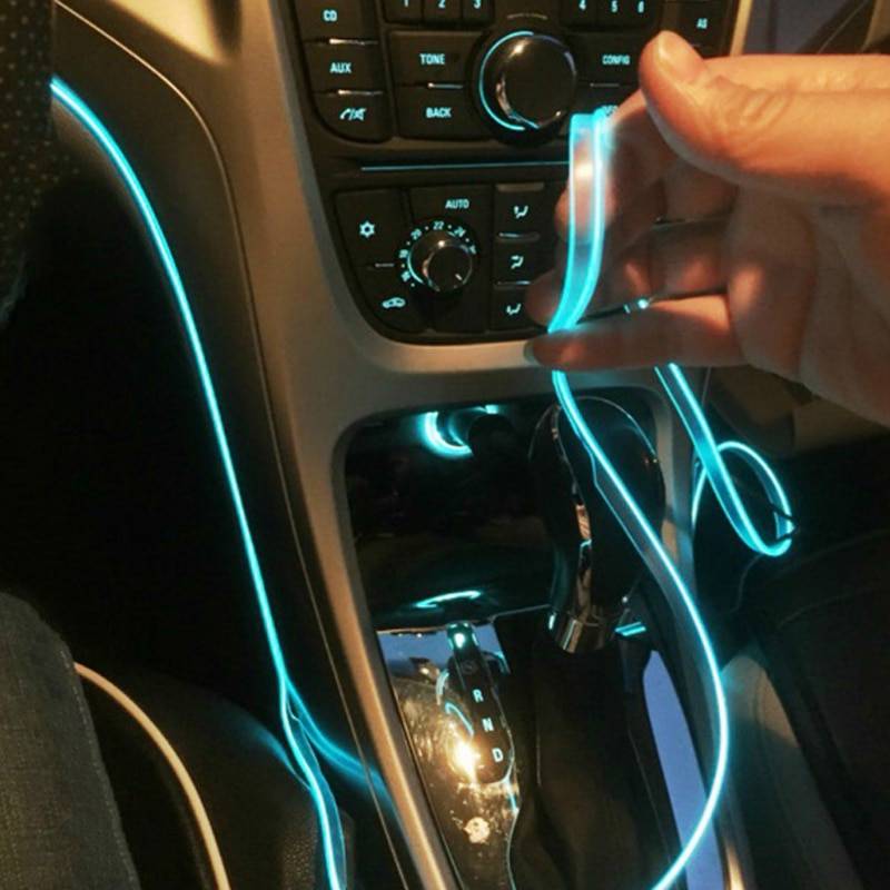 5m car interior accessories atmosphere lamp Color Name : blue|fluorescent green|crystal blue|green|orange|red orange|white|yellow|purple|pink 