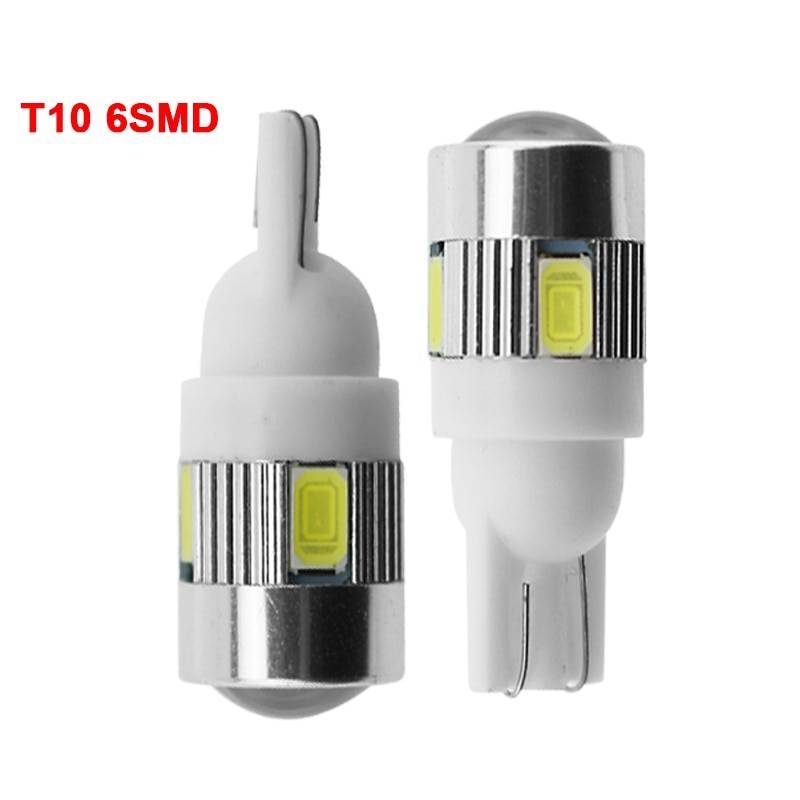 1x Car T10 LED Bulb Car Accessories Emitting Color : T10 6SMD White|T10 10SMD White 