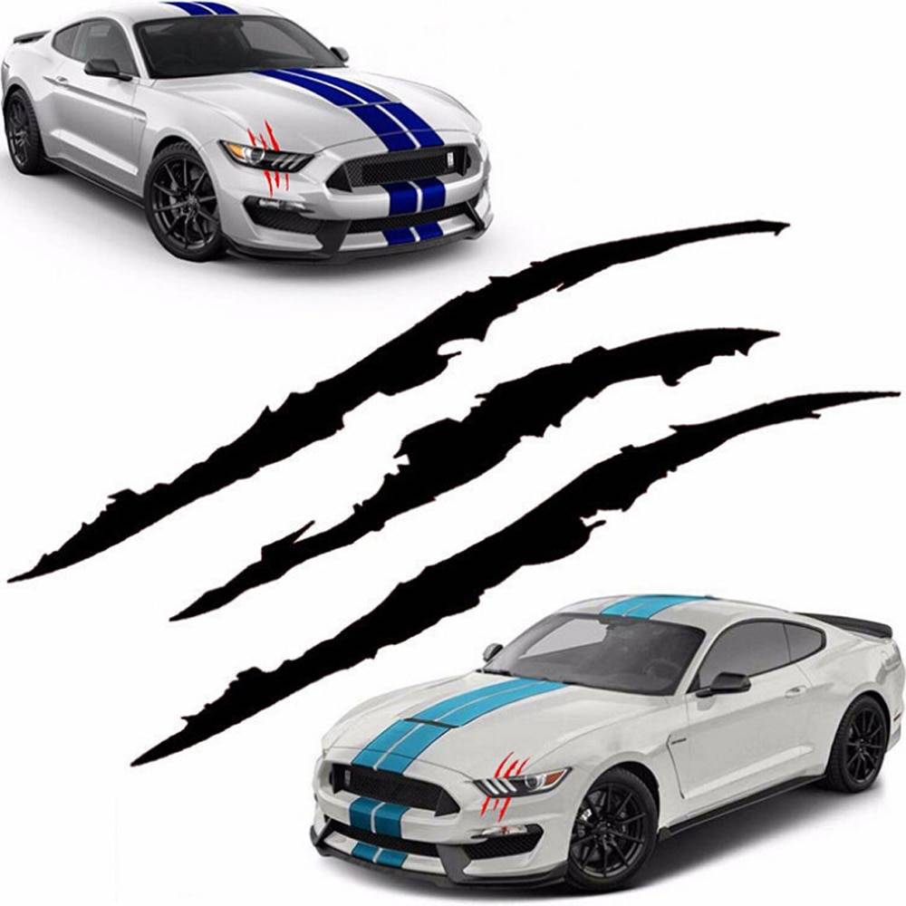 Monster Claw Scratch Stripe Marks Headlight Decal Car Stickers Color Name : Blue|Gold|White|Red|Black 