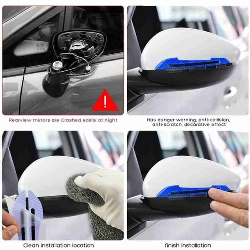 1 Pair Car Rearview Mirror Reflective Sticker Car-styling Safety Warning Reflective Sticker Car Rearview Mirror Decorative Strip