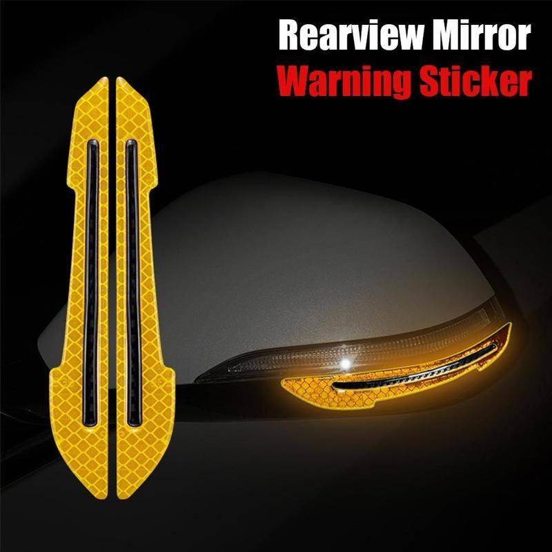 1 Pair Car Rearview Mirror Reflective Sticker Car-styling Safety Warning Reflective Sticker Car Rearview Mirror Decorative Strip