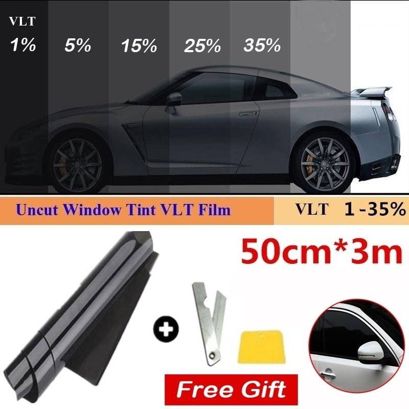 1 Roll 50cm X 3m 1/5/15/25/35 Percent VLT Window Tint Film . Car Accessories Size : 3m Transmittance 1|3m Transmittance 5|3m Transmittance 15|3m Transmittance 25|3m Transmittance 35|3m Transmittance 50 