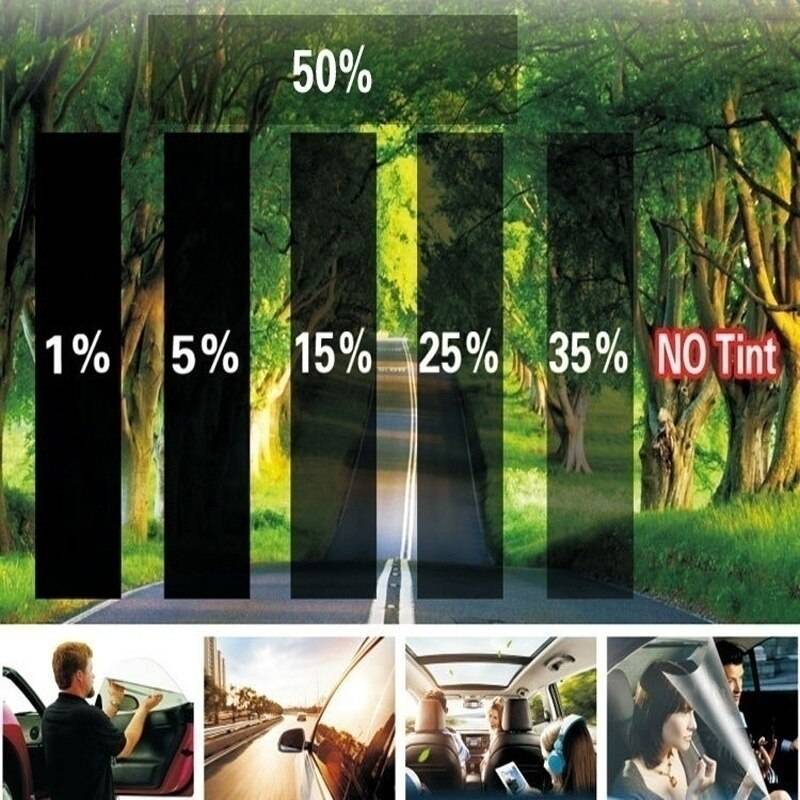 1 Roll 50cm X 3m 1/5/15/25/35 Percent VLT Window Tint Film Glass Sticker Sun Shade Film for Car UV Protector foils Sticker Films