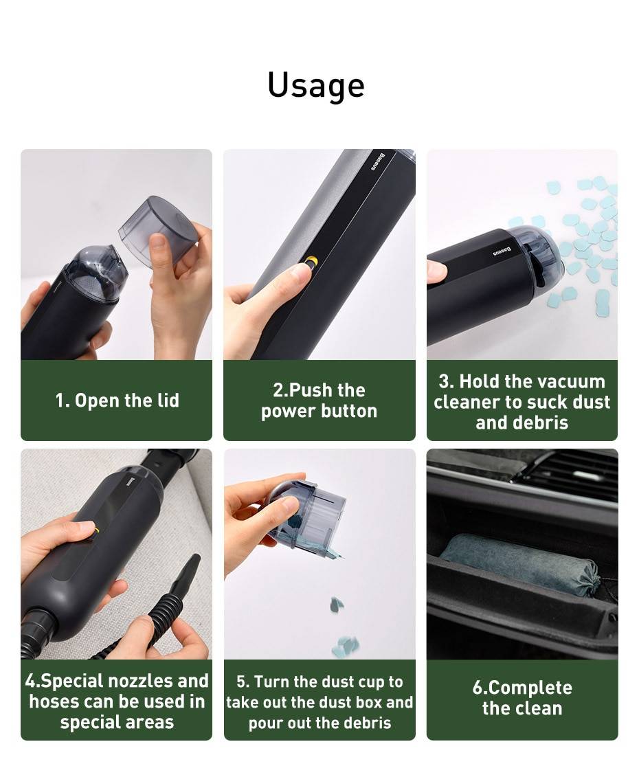 Baseus Car Vacuum Cleaner Wireless 5000Pa Handheld Mini Vaccum Cleaner For Car Home Desktop Cleaning Portable Vacuum Cleaner