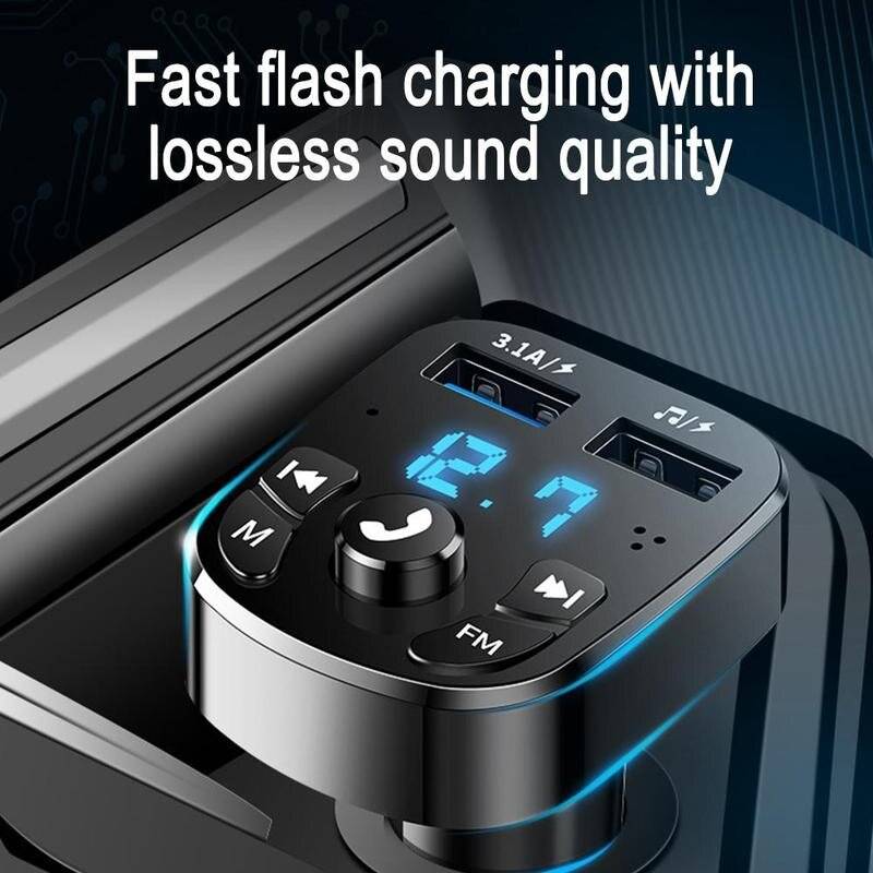 FM Transmitter Bluetooth Wireless Car kit Handfree Dual USB Car Charger 2.1A MP3 Music TF Card U disk AUX Player