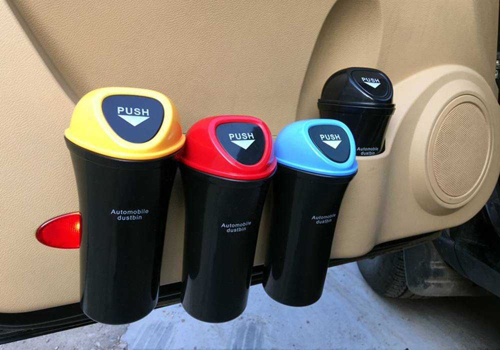 Car Trash Can Organizer Garbage Holder Automobiles Storage Bag Accessories Auto Door Seat Back Visor Trash Bin Paper Dustbin
