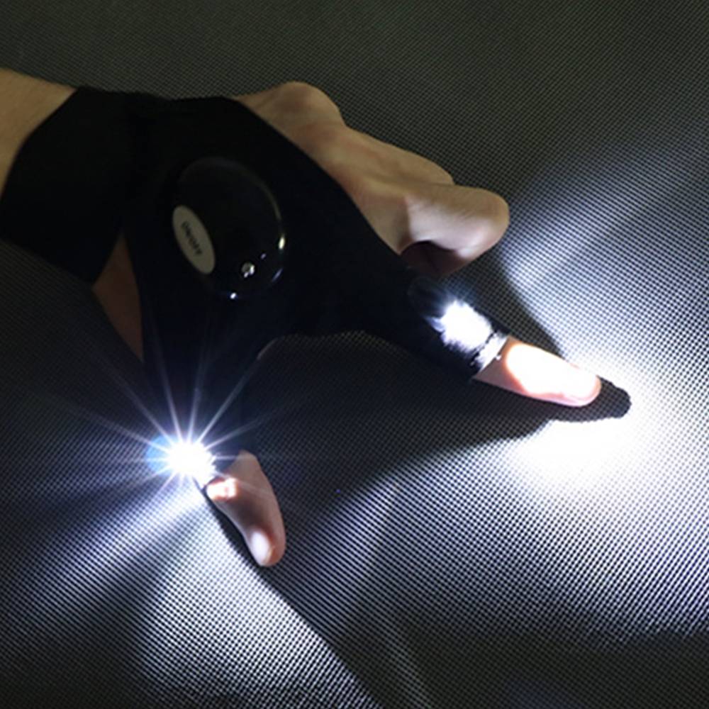 Night Light Waterproof Fishing Gloves with LED Flashlight Rescue Tools Outdoor Gear Cycling Practical Durable Fingerless Gloves Color : right hand|left hand|1pcs mini light 