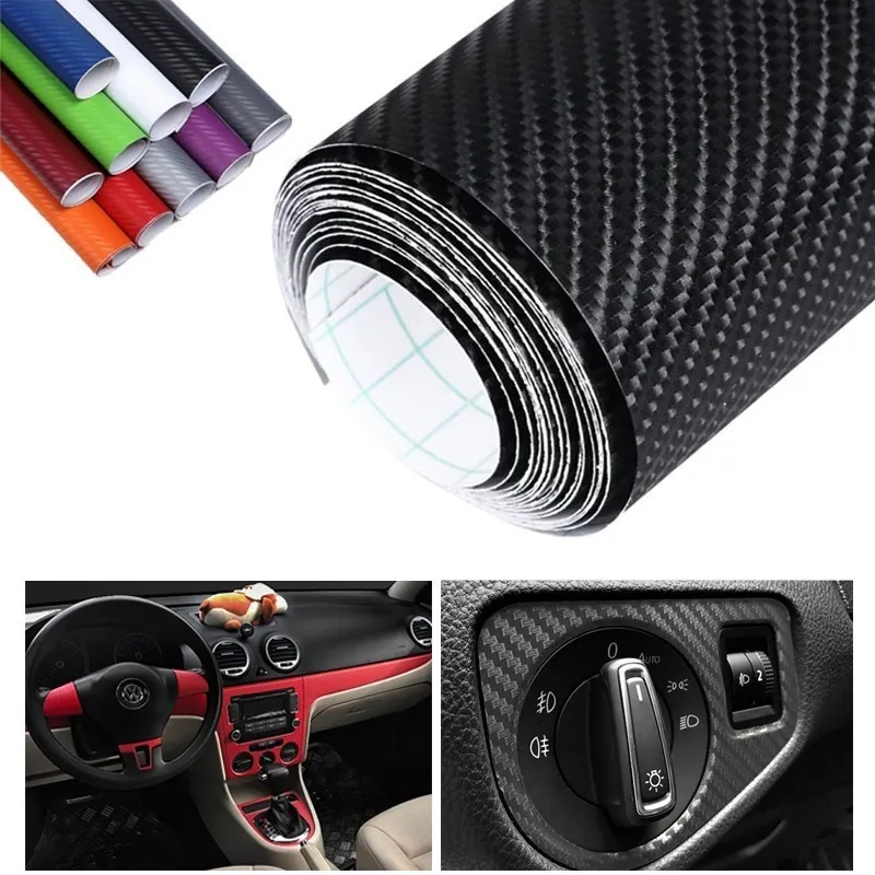 3D Carbon Fiber Car Stickers Roll Film Wrap DIY Car Motorcycle  Styling Decoration Vinyl Colorful Decal Laptop Skin Phone Cover