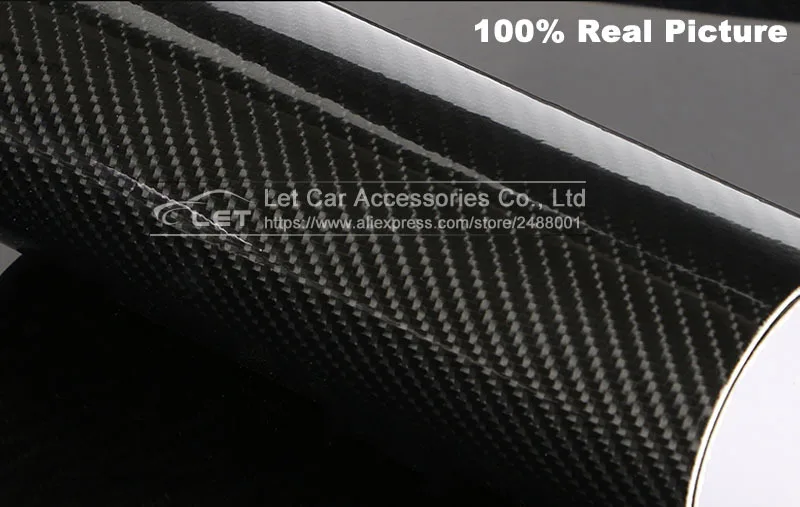 Car Styling high glossy 6D black carbon fiber vinyl film carbon fiber car wrap sheet Roll film tool Car sticker Decal