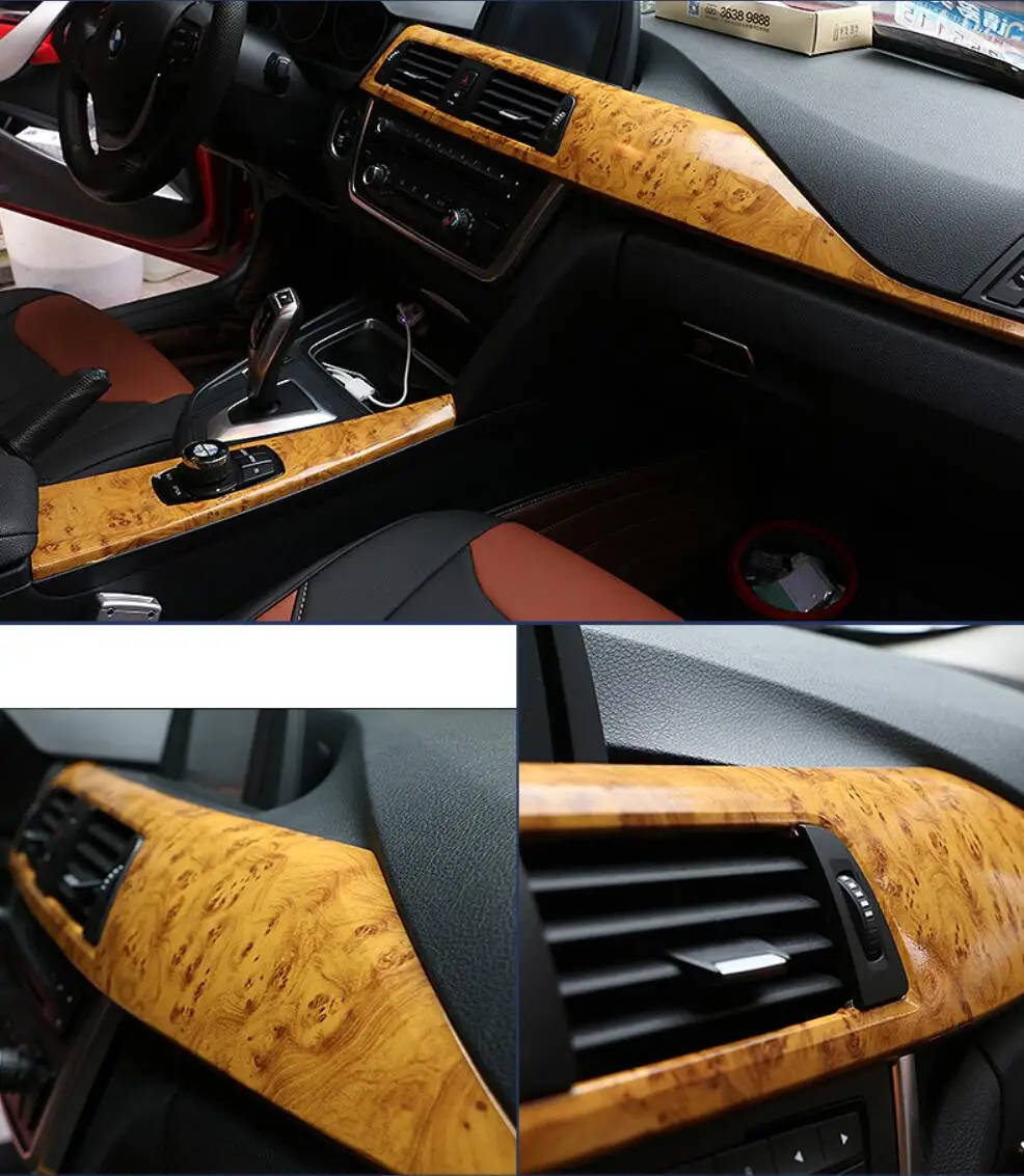 Wood Vinyl Wrap Film Car Sticker Interior Furniture Bubble Free Self Adhesive Wooden Textured Grain Decorative Film Cabinet Color Name : Glossy Acacia A|Glossy Acacia B|Glossy Acacia C|Matte Rosewood A|Matte Rosewood B|Matte Oak A|Glossy Birds Eye A|Glossy Birds Eye B 