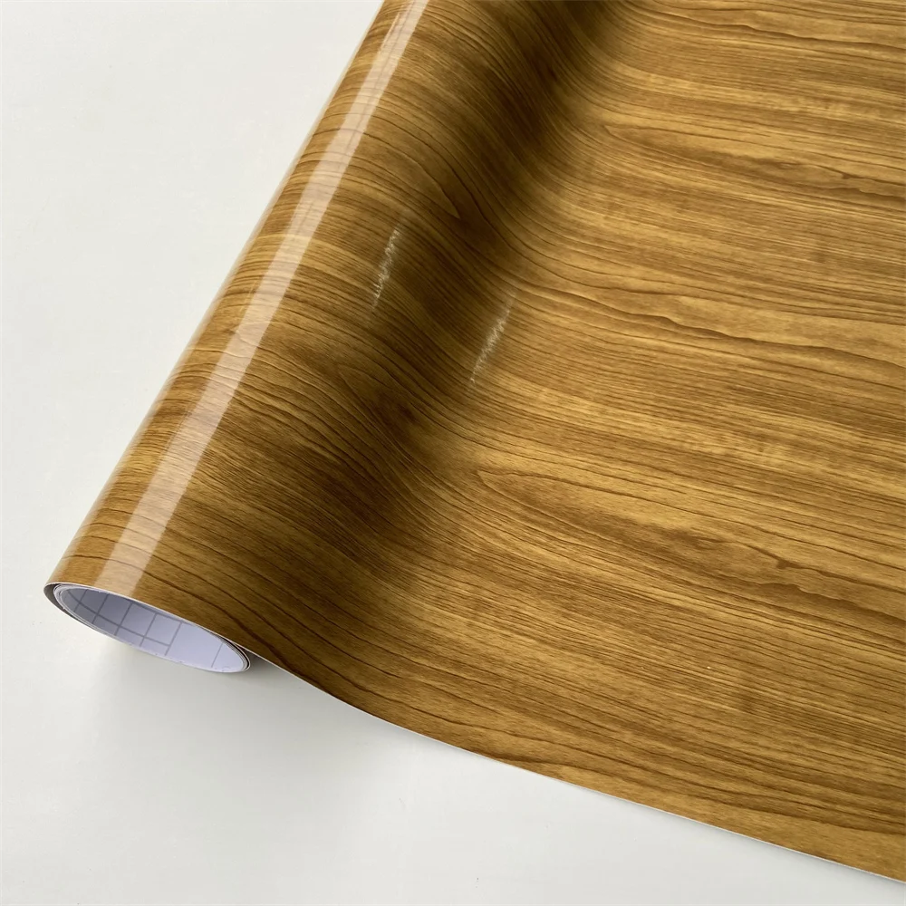 Wood Vinyl Wrap Film Car Sticker Interior Furniture Bubble Free Self Adhesive Wooden Textured Grain Decorative Film Cabinet